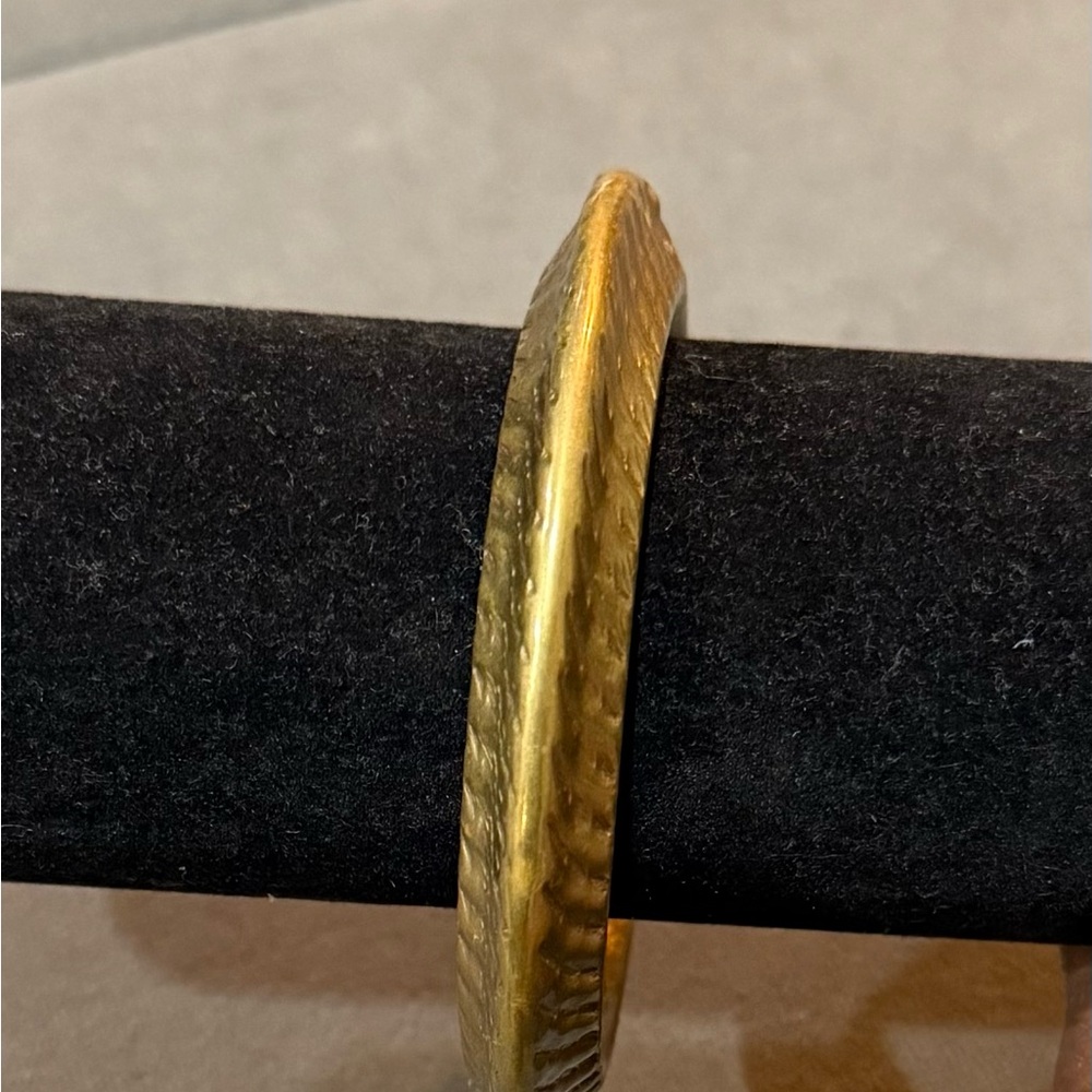 Gold Textured Bangle Bracelet